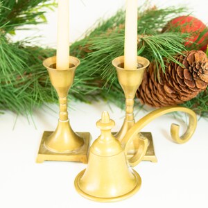 Vintage Brass Candlestick Holders With Candle Snuffer