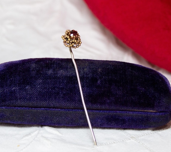 Vintage Stickpin With Ruby Gemstone - image 4