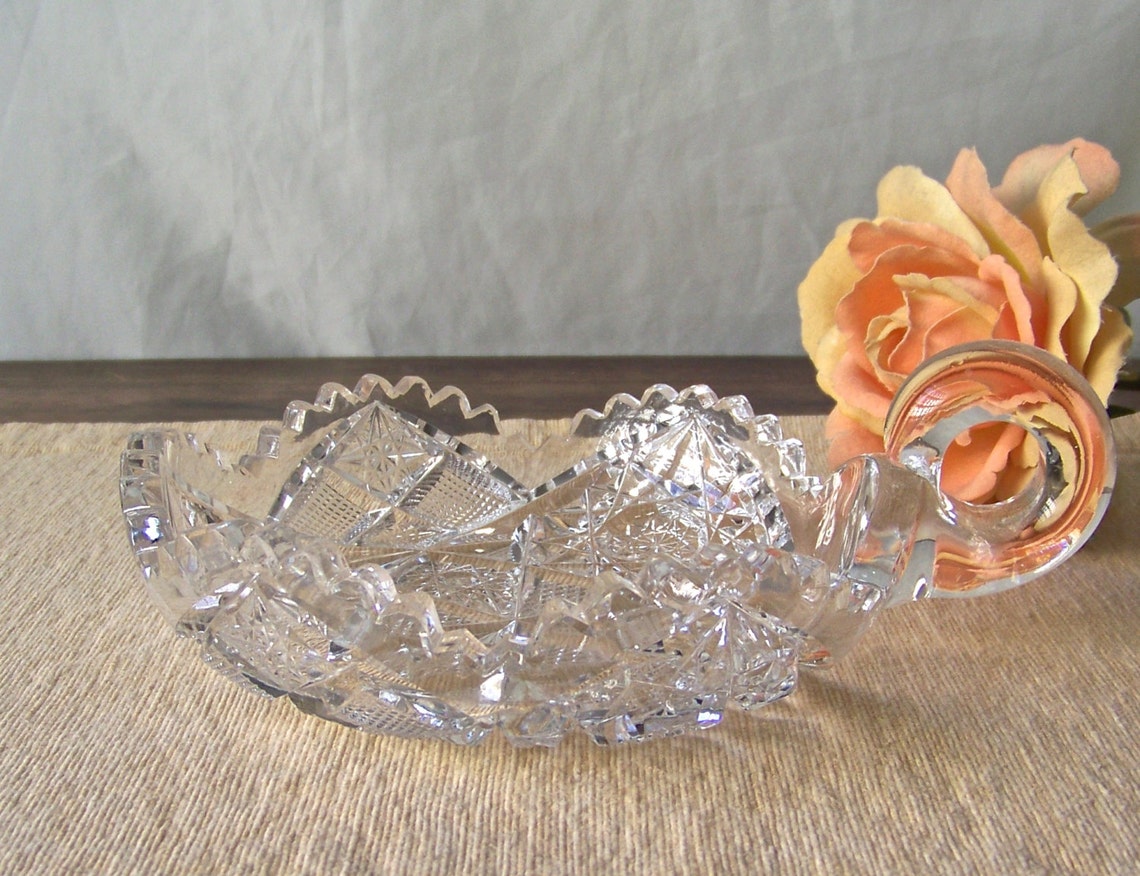 Cut Glass Candy Dish Antique American Brilliant Period Turn of Etsy