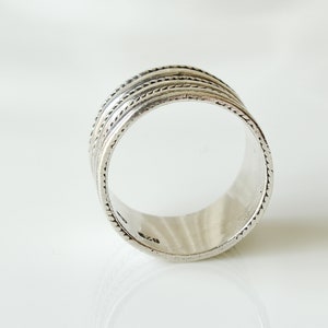 ◆VINTAGE HOLLYWOOD◆ 925 Silver Twist Rope Ring VH2435RI006 Vintage Sterling Silver Band Ring - Rope Twist Design