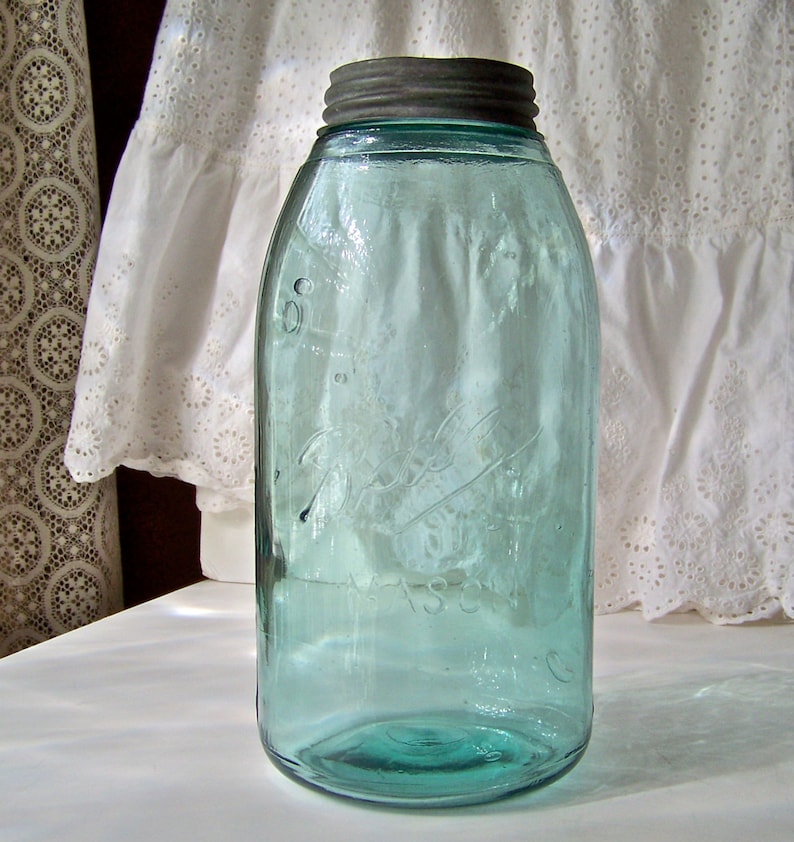 Vintage Ball Mason 3L Blue Canning Jar Half Gallon Jar Perfect Etsy