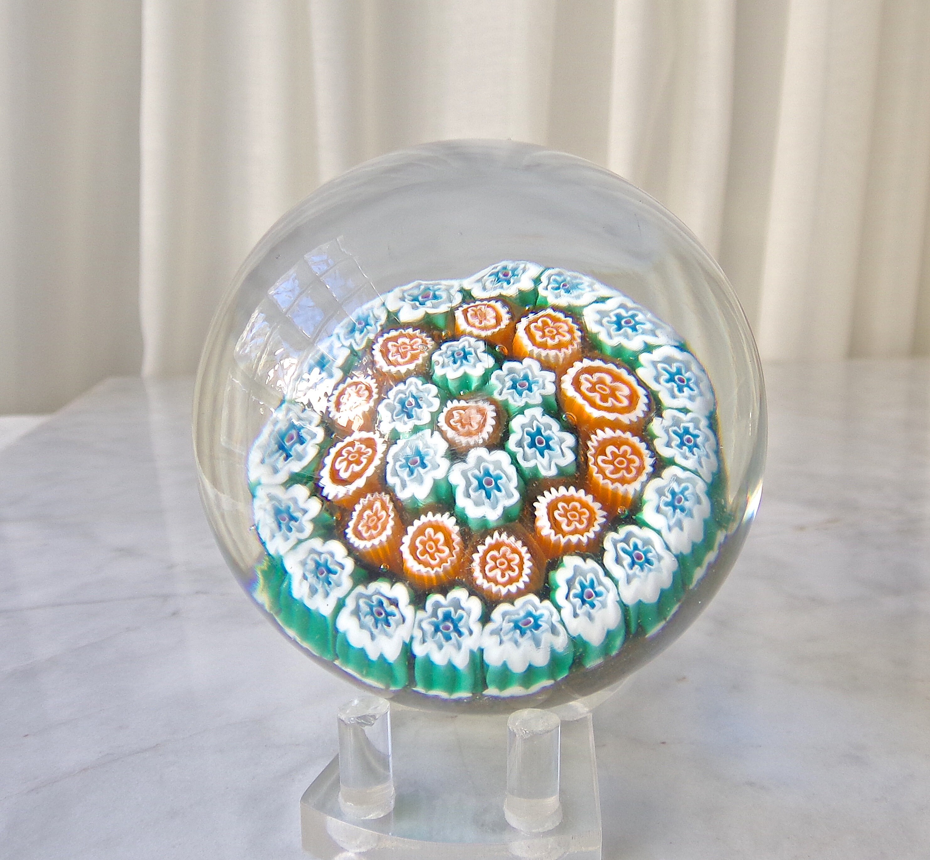 【格安saleスタート】 Paperweight Glass Art Murano Vintage Millefiori Etsy - アンティーク雑貨