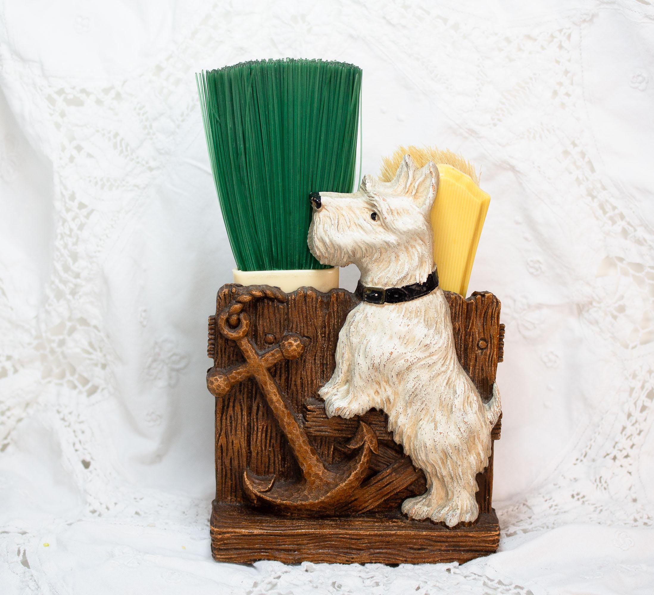 Vintage Scottie Dog Brush Holder Mid-century - Etsy