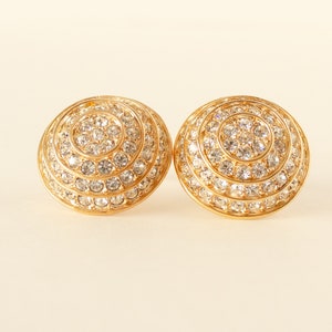Vintage Designer Rhinestone Clip-on Earrings