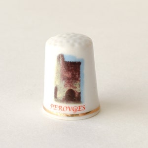 Vintage Thimble France Pérouges Church Coat of Arms