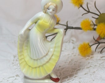 Bathing Beauty Wearing Yellow Sundress and Hat