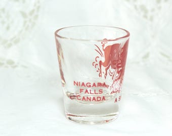Vaso de chupito vintage, recuerdo de las Cataratas del Niágara