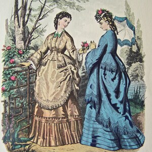 Victorian Fashion Print La Mode Illustrate