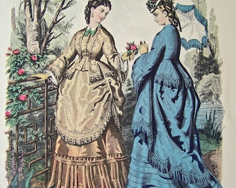 Victorian Fashion Print La Mode Illustrate