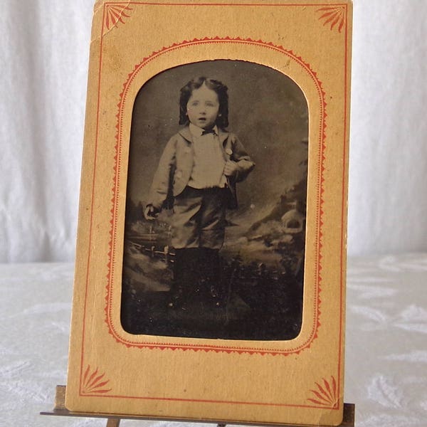 Tintype Photo Little Boy Early Photography ca 1880s