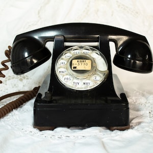 Vintage Bakelite Rotary Telephone 1930s Landline Phone Not Tested