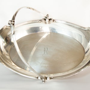 Vintage Gorham Basket Serving Dish With Folding Handle