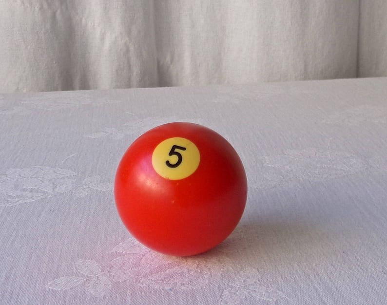 Vintage Bakelite Billiard Ball Number 5 Orange