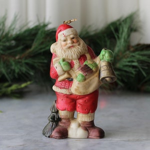 Vintage Weihnachten Weihnachtsmann Porzellan Ornament