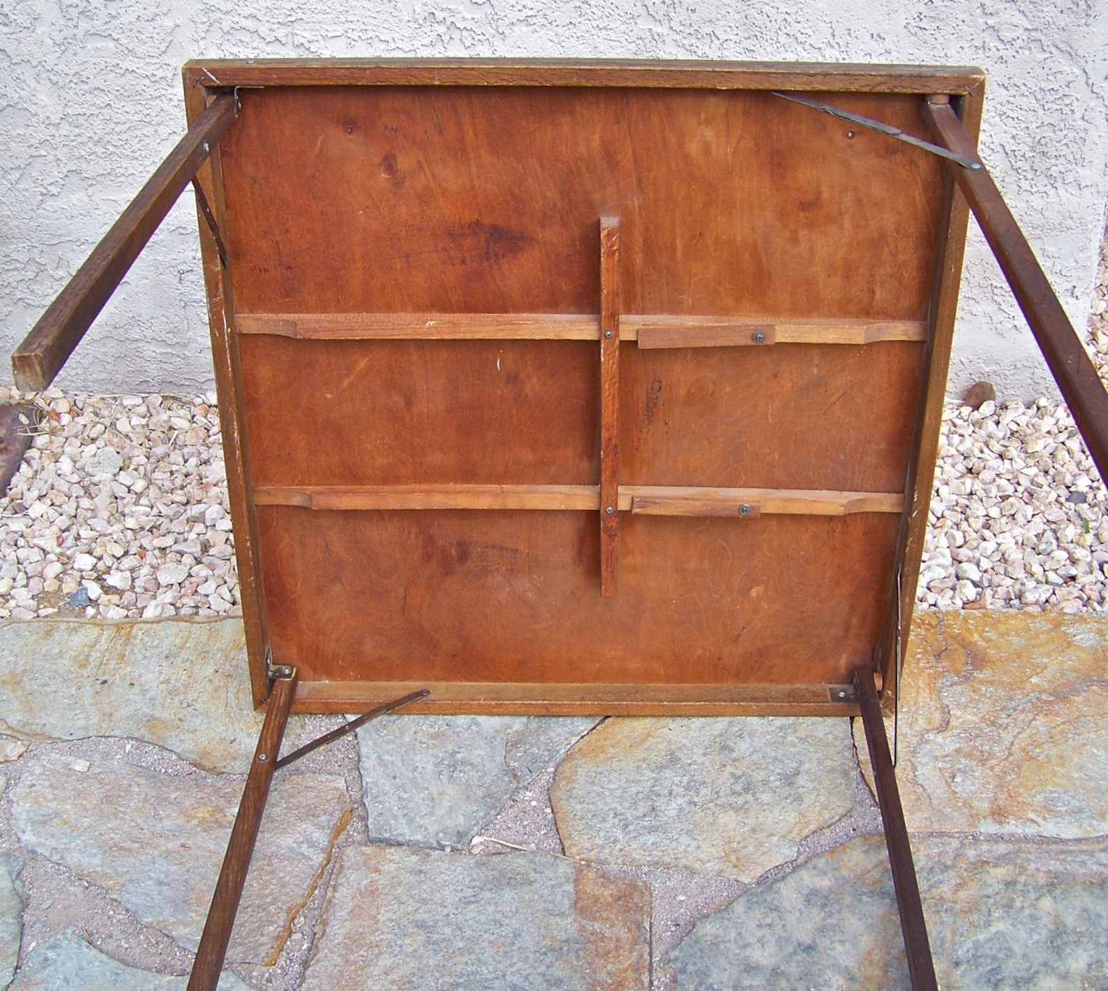 Vintage Wood Folding Card Table Etsy