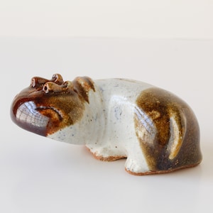 Vintage Hippopotamus Stoneware Figurine