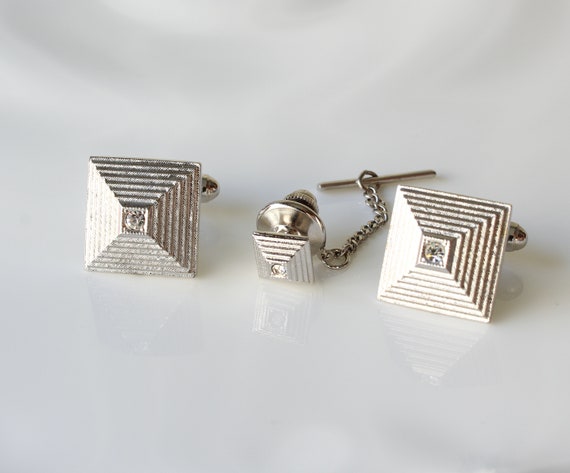 Pyramid Cufflinks Anson Men's Jewelry Suit and Tie
