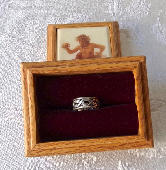 Wooden Ring Box Velvet Lining - image 3