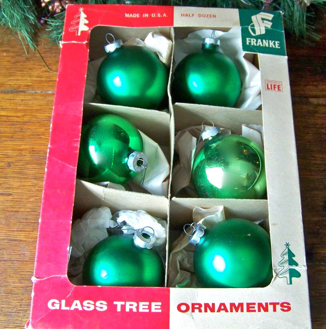 Green Christmas Ornaments Original Box - Etsy