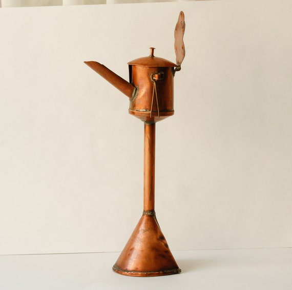 Antique Copper Oil Lamp Snotneus RARE Circa 1800s Etsy UK