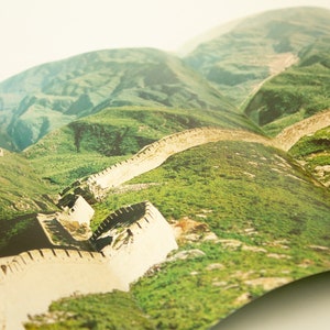 Guia de viagem vintage Grande Muralha da China Livreto desdobrável