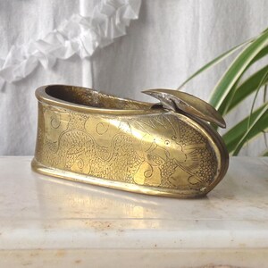 Vintage Brass Shoe Incense Burner Ashtray