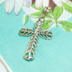Vintage Sterling Filigree Cross Pendant