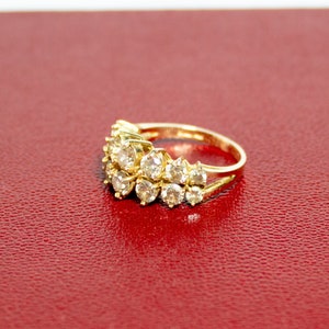 Vintage 14K Gold Diamond Cocktail Ring Size 6 1/4