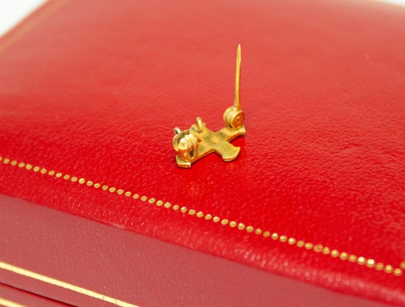 Vintage Tiny 10KT Gold Cross Of Color Pin - image 4