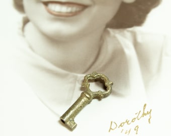 Bronze Cabinet Key Pendant Charm Key To Her Heart