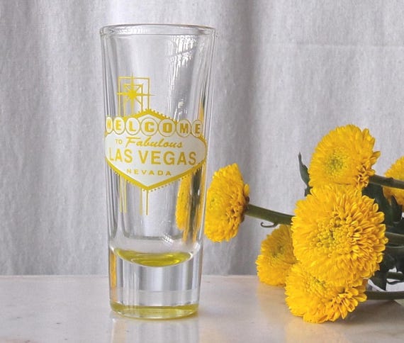 Bicchiere Da Shot Collezionabile Las Vegas - Vetro 5x6cm - Souvenir Originale Nevada