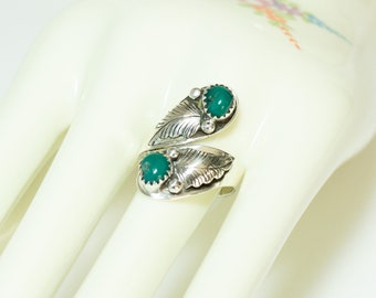 Green Turquoise Ring Sterling Silver Southwest Style Size 8 1/2 US