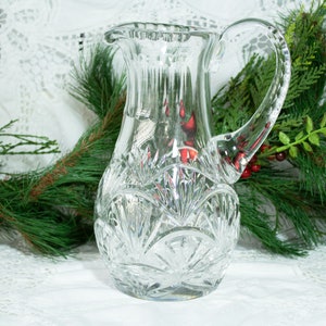 Vintage Leaded Crystal Pitcher Thumbprints Shannon 1980s