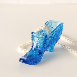 Vintage Blue Miniature Slipper Vanity Decor