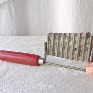 Vintage Cheese Slicer Red Wood Handle Kitchen Gadget