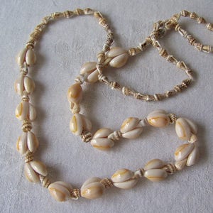 Seashell Rope Necklace Conch Shells Vintage Beach Jewelry image 1