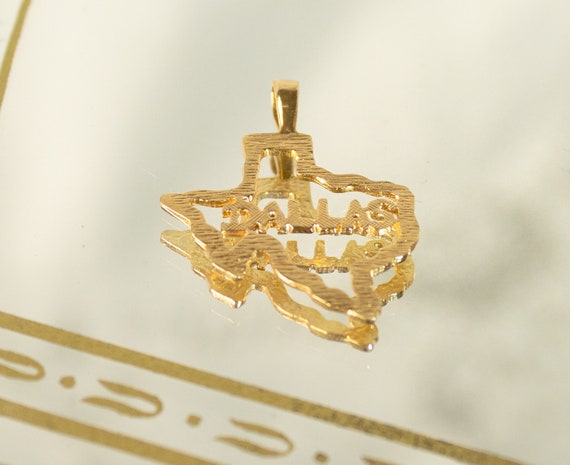 Texas 14K Gold Pendant Dallas - image 1