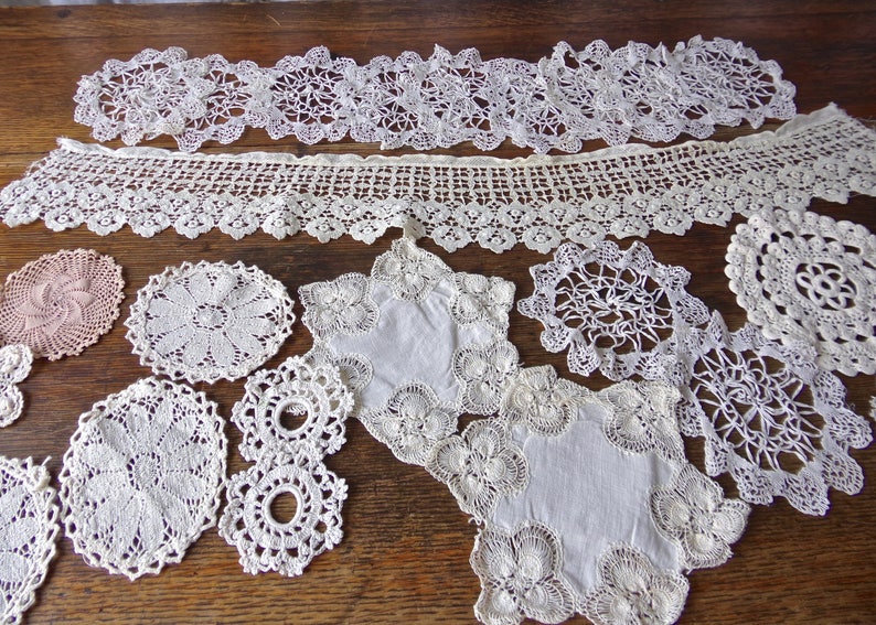 Vintage Crochet Samples Doilies Craft Projects