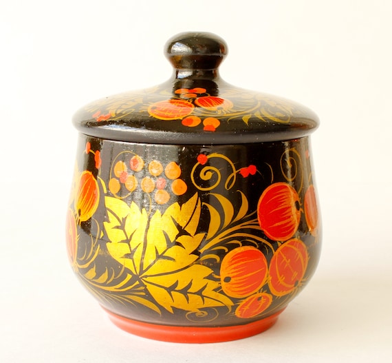 Vintage Trinket Box Hand Painted Lacquered Box Cra