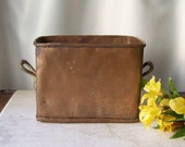 Vintage Copper Decorative Pot Primitive Vessel Copper Kitchen Copper Home Decor Rustic Kitchen Solid Copper Brass Handles Vintage 1960s