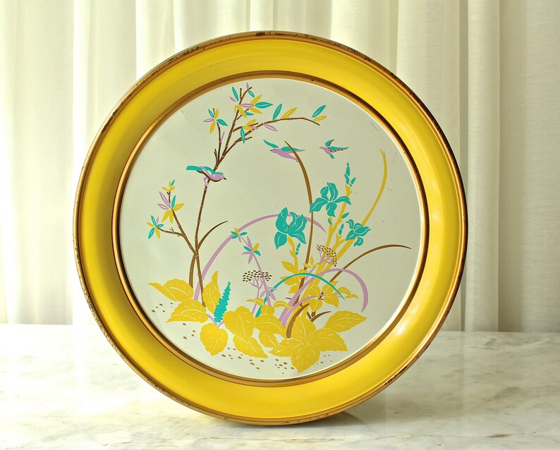 Vintage Cookie Tin Lemon Yellow Maurice Lenell Chicago Collectors Edition