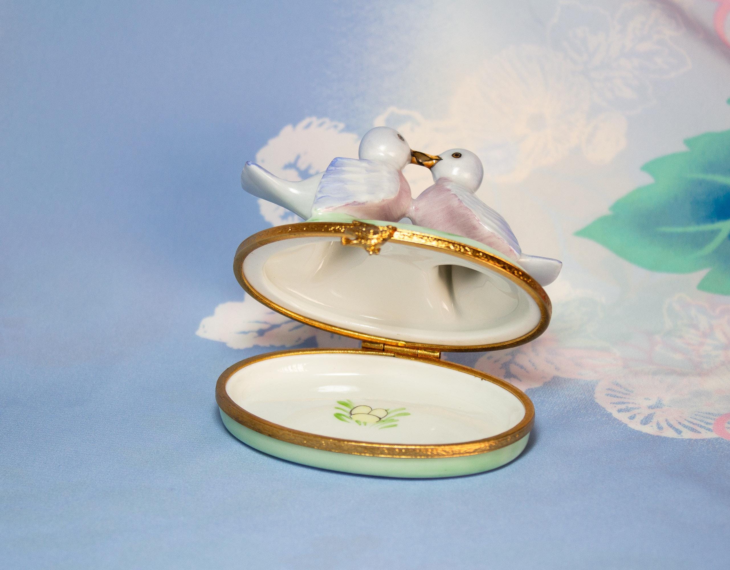 Vintage Love Birds Trinket Box, Limoges France - Etsy