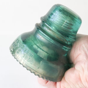 Vintage Turquoise Insulator Hemingray No 40 Patented May 2 1893