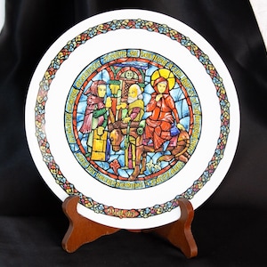 Vintage Christmas Plate Noel Vitrail 1977 Limoges France