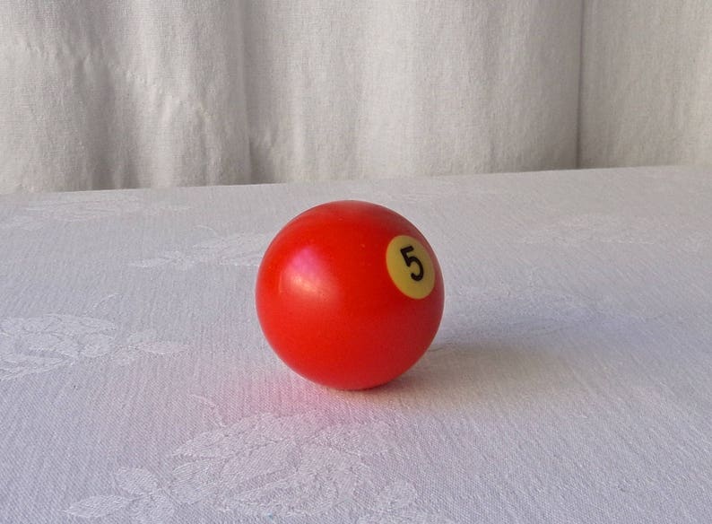Vintage Bakelite Billiard Ball Number 5 Orange