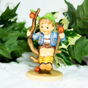 Vintage Goebel Boy Hummel Figurine In The Apple Tree