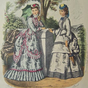 Victorian French La Mode Fashion Plate Print