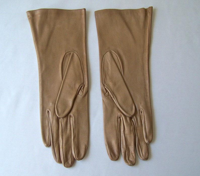 Vintage Gloves Tan Color Leather Ladies Size 6 1/2 Etsy