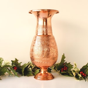 Vintage Copper Turkish Vase Artisan Crafted