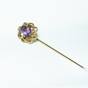Vintage Amethyst Stickpin Lapel Pin